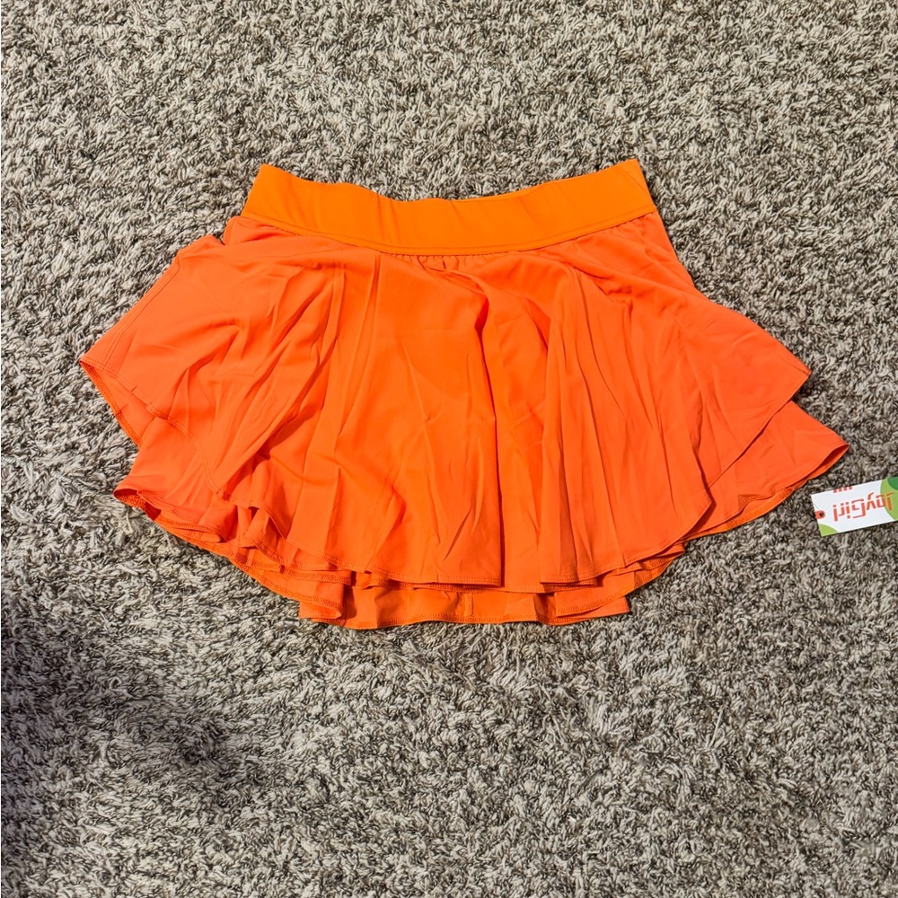 XL Orange Women's Athletic Skirt with shorts